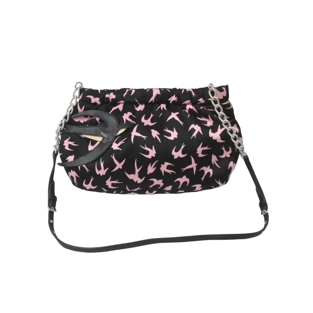 Miu Miu Swallow Pattern Chain Shoulder Bag Black … - image 1